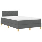 vidaXL Lit à ressorts indépendants avec matelas gris foncé 120x190 cm tissu