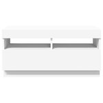 vidaXL Meuble TV avec lumières LED blanc 80x35x40 cm