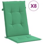 vidaXL Chaises de jardin inclinables et coussins lot de 8 teck solide