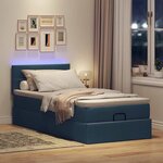 VidaXL Cadre de lit ottoman avec matelas bleu 80x200 cm tissu