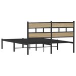 vidaXL Cadre de lit en métal sans matelas chêne sonoma 135x190 cm