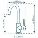 SCHÜTTE Mitigeur d'évier avec bec verseur rond CORNWALL Chrome