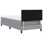vidaXL Lit à ressorts avec matelas gris clair 90 x 190 cm tissu