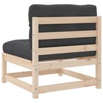 vidaXL Canapés de jardin sans accoudoirs coussins 2Pièces bois massif pin