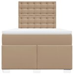 vidaXL Lit à sommier tapissier avec matelas cappuccino 120x190cm similicuir