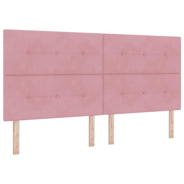 vidaXL Lit à ressort LED avec matelas Rose 200 x 200 cm Velours