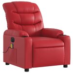 vidaXL Fauteuil de massage inclinable électrique rouge similicuir