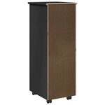vidaXL Cabinet roulant Noir 34 x 39 x 93 5 cm Bois de Pin Massif