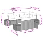 vidaXL Ensemble de canapé de jardin 7 pièces avec coussins gris