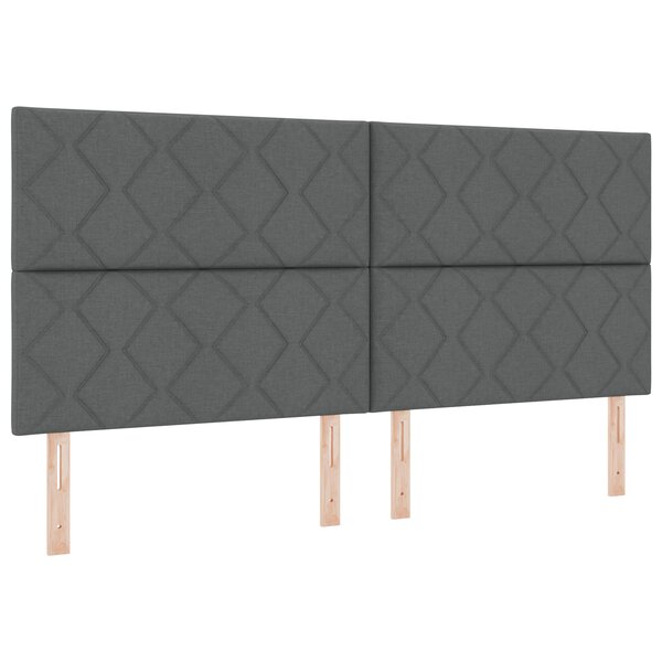 vidaXL Tête de lit LED Ensemble de 3 Gris foncé Tissu 200 cm USB-C