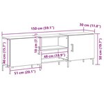vidaXL Meuble TV Chêne noir 150 x 30 x 50 cm Bois d'ingénierie