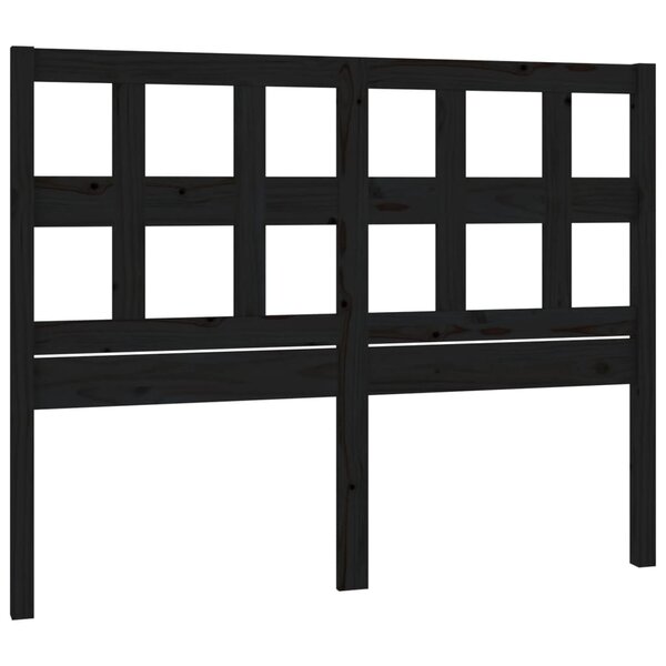 vidaXL Tête de lit Noir 125 5x4x100 cm Bois massif de pin