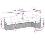 vidaXL Ensemble de Canapés 6 Pièces Gris polyrotin