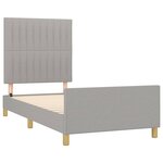 vidaXL Cadre de lit avec tête de lit Gris clair 90x200 cm Tissu
