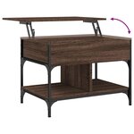 vidaXL Table basse chêne marron 70x50x50 cm bois d'ingénierie et métal