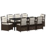 vidaXL Ensemble de jardin   9 pièces  en poly rattan marron