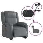 vidaXL Fauteuil inclinable de massage électrique gris similicuir