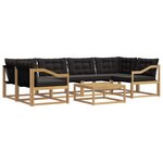 vidaXL Ensemble de canapés d'extérieur 7 pc Blanc et noir