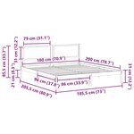 vidaXL Cadre de lit avec tête de lit Taupe 180 x 200 cm Pin massif