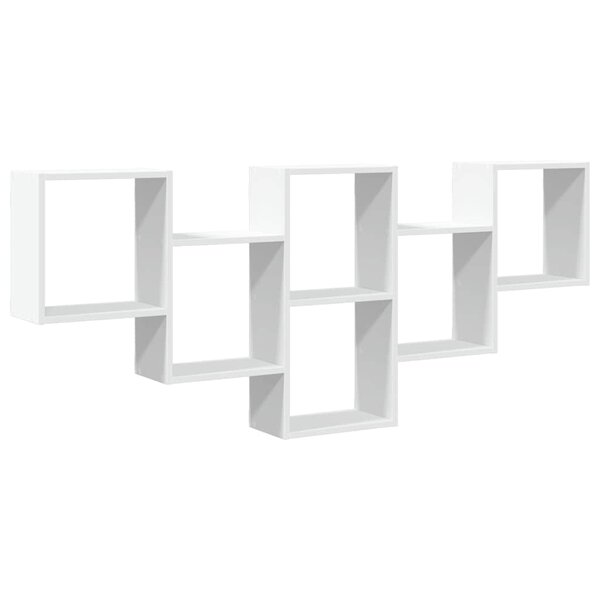 vidaXL Étagère murale blanc 159x18x66 cm bois d'ingénierie