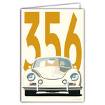 69-1106 Carte 356 Voiture de Sport Luxe Automobile Lignes emblématiques Illustration Graphique Moderne Design épuré coloré Objet de Collection pour Passionné -Avec Enveloppe 12x17cm -Fab française