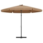 vidaXL Parasol d'extérieur avec mât en acier 300 cm Taupe