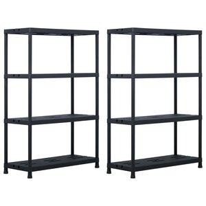 vidaXL Étagères de rangement 2 Pièces Noir 220 kg 90x40x138 cm Plastique