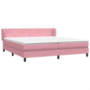 vidaXL Sommier à lattes de lit avec matelas rose 180x210 cm velours