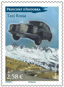 Timbre Andorre - Taxi Rossa