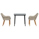 vidaXL Ensemble de salle à manger pour jardin 3 Pièces Gris clair