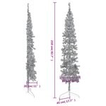 vidaXL Demi sapin de Noël artificiel mince avec support Argenté 210 cm