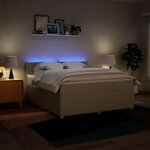 vidaXL Sommier à lattes de lit avec matelas Crème 180x200 cm Tissu