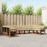 vidaXL Ensemble de canapés d'extérieur 10 Pièces Naturel et Beige