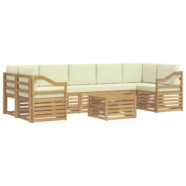vidaXL Ensemble de canapés d'extérieur 8 pc Blanc et crème Polyester