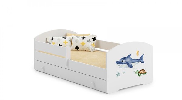 Lit enfant LUK BAR+SZU 140x70 REQUIN tiroir de rangement avec matelas