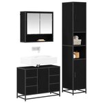 vidaXL Ensemble de mobilier de salle de bain 3 Pièces Chêne noir
