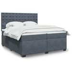 vidaXL Sommier à lattes de lit et matelas Gris foncé 200x200cm Velours