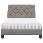 vidaXL Lit avec matelas taupe 100x200 cm tissu