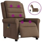 vidaXL Fauteuil inclinable de massage électrique marron tissu