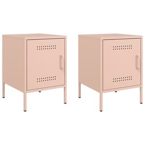 vidaXL Tables de chevet 2 Pièces rose 36x39x50 5 cm acier