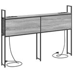 vidaXL Headboard de Rangement avec Station de Charge Sonoma gris