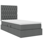 vidaXL Lit avec rangement et matelas Gris foncé 100 x 200 cm Polyester