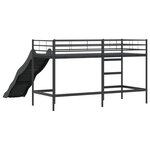 vidaXL Lit superposé pour enfants avec toboggan Noir et anthracite