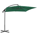 vidaXL Parasol en porte-à-feux avec mât en acier 250 x 250 cm Vert