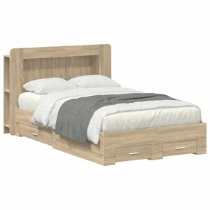 vidaXL Cadre de lit avec rangement Chêne Sonoma 120 x 200 cm