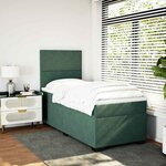 vidaXL Sommier à lattes de lit et matelas Vert foncé 80x200 cm Velours