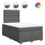 vidaXL Sommier à lattes de lit avec matelas Gris foncé 120x200cm Tissu