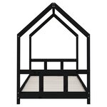 vidaXL Cadre de lit pour enfants noir 90x190 cm bois de pin massif