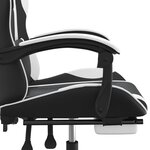 vidaXL Chaise de jeu pivotante et repose-pied Noir et blanc Similicuir