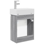 vidaXL Meuble de salle de bain avec robinet Sonoma gris